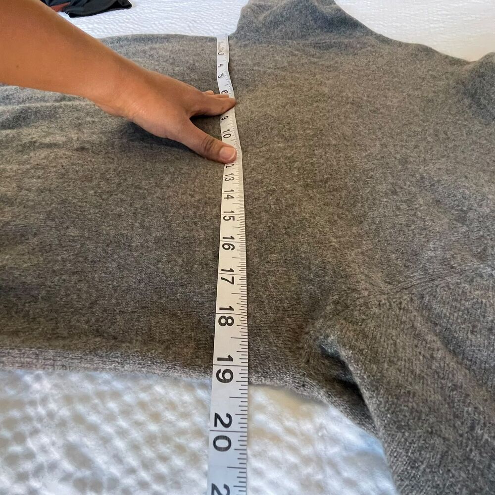 Forte 100% Cashmere Womens Small Heather Grey Turtleneck Knit Sweater Pullover S - Picture 7 of 8